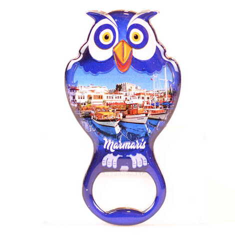 Toptan Marmaris Temalı Myros Metal Baykuş Açacak Magnet 88x47 mm - 6