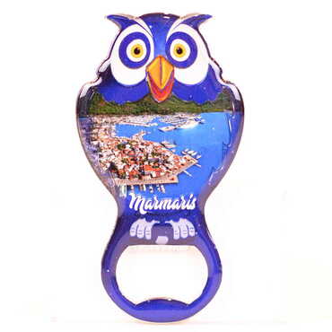 Toptan Marmaris Temalı Myros Metal Baykuş Açacak Magnet 88x47 mm - 7