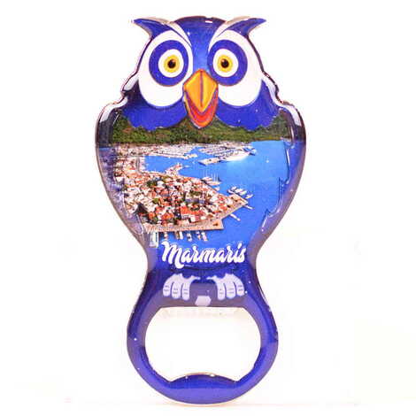 Toptan Marmaris Temalı Myros Metal Baykuş Açacak Magnet 88x47 mm - 7