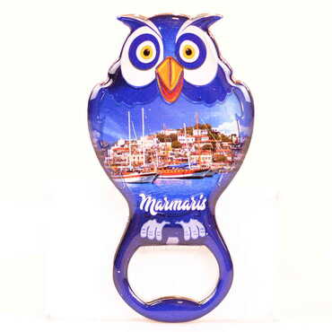 Toptan Marmaris Temalı Myros Metal Baykuş Açacak Magnet 88x47 mm - 8