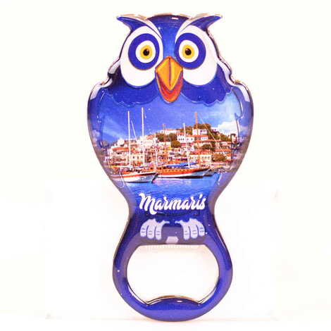 Toptan Marmaris Temalı Myros Metal Baykuş Açacak Magnet 88x47 mm - 8