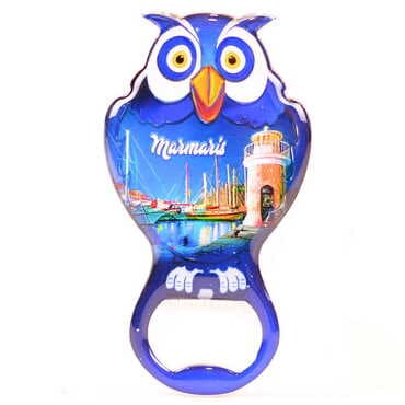 Toptan Marmaris Temalı Myros Metal Baykuş Açacak Magnet 88x47 mm - 4