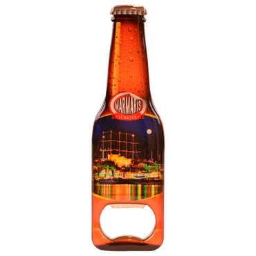 Marmaris Themed Beer Bottle Shaped Metal Magnetic Bottle Opener 130x39 mm - 4