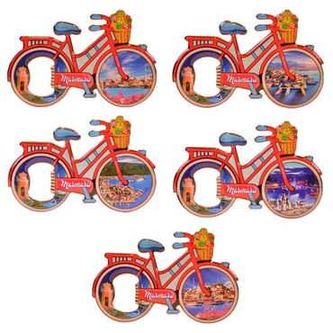 Toptan Marmaris Temalı Myros Metal Bisiklet Açacak Magnet 100x65 mm - 3