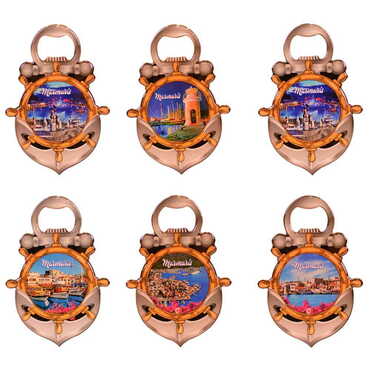 Toptan Marmaris Temalı Myros Metal Çapa Açacak Magnet 105x72 mm - 3
