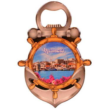 Toptan Marmaris Temalı Myros Metal Çapa Açacak Magnet 105x72 mm - 6
