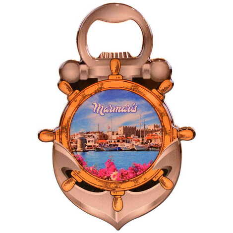 Toptan Marmaris Temalı Myros Metal Çapa Açacak Magnet 105x72 mm - 6