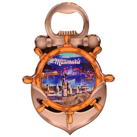 Toptan Marmaris Temalı Myros Metal Çapa Açacak Magnet 105x72 mm - 8