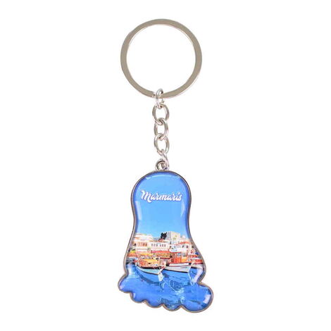 Toptan Marmaris Temalı Myros Metal Dikdörtgen Anahtarlık 32x88 mm - 4