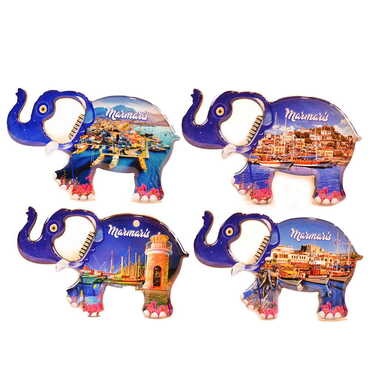 Toptan Marmaris Temalı Myros Metal Fil Açacak Magnet 98x61 mm - 3