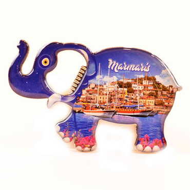Toptan Marmaris Temalı Myros Metal Fil Açacak Magnet 98x61 mm - 4