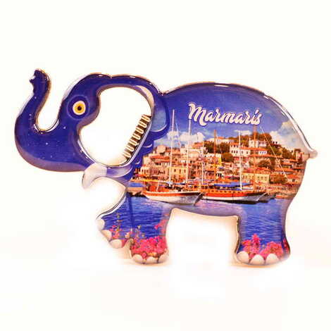 Toptan Marmaris Temalı Myros Metal Fil Açacak Magnet 98x61 mm - 4