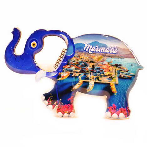 Toptan Marmaris Temalı Myros Metal Fil Açacak Magnet 98x61 mm - 5