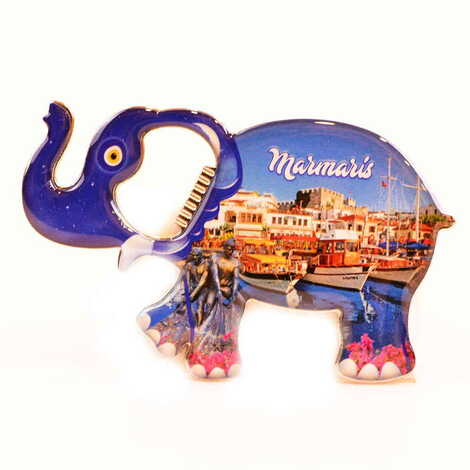 Toptan Marmaris Temalı Myros Metal Fil Açacak Magnet 98x61 mm - 7