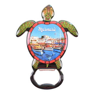 Marmaris Themed Turtle Shaped Metal Magnetic Bottle Opener 103x75 mm - 7