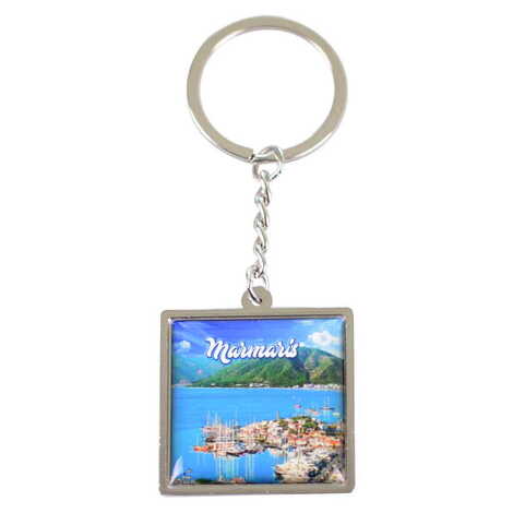 Toptan Marmaris Temalı Myros Metal Kare Anahtarlık 36x95 mm - 6