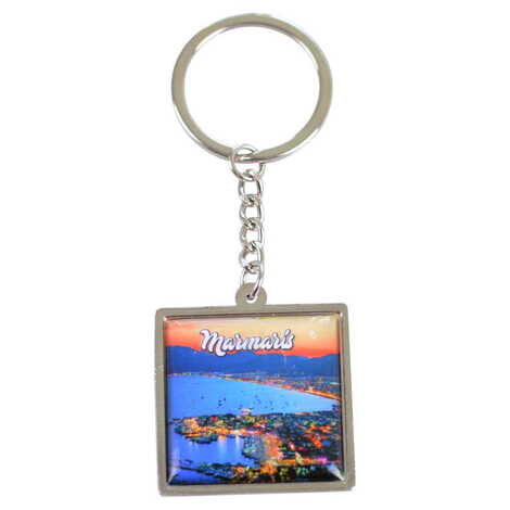 Toptan Marmaris Temalı Myros Metal Kare Anahtarlık 36x95 mm - 7