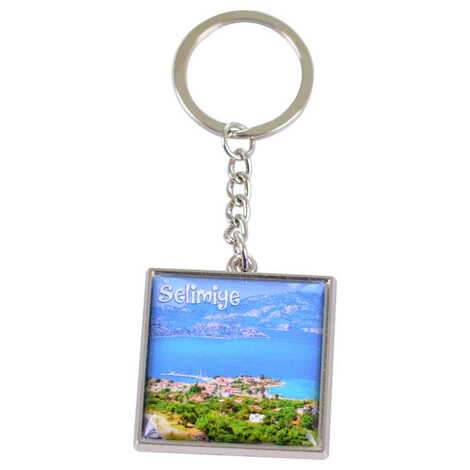 Toptan Marmaris Temalı Myros Metal Kare Anahtarlık 36x95 mm - 8