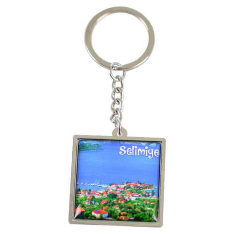 Toptan Marmaris Temalı Myros Metal Kare Anahtarlık 36x95 mm - 10