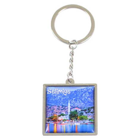 Toptan Marmaris Temalı Myros Metal Kare Anahtarlık 36x95 mm - 11