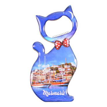 Toptan Marmaris Temalı Myros Metal Kedi Açacak Magnet 97x48 mm - 7