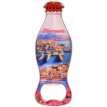 Marmaris Themed Coke Bottle Shaped Metal Magnetic Bottle Opener 120x41 mm - 4