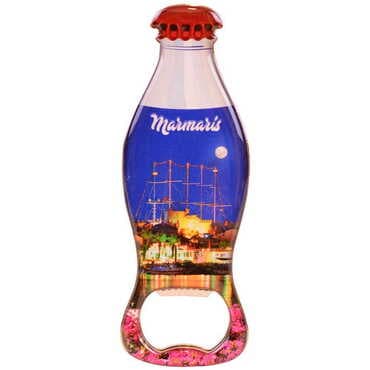Marmaris Themed Coke Bottle Shaped Metal Magnetic Bottle Opener 120x41 mm - 5