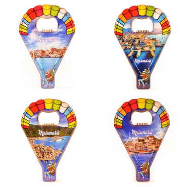Marmaris Themed Parachute Shaped Metal Magnetic Opener 113x75 mm - 3