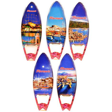 Toptan Marmaris Temalı Myros Metal Sörf Açacak Magnet 128x45 mm - 3