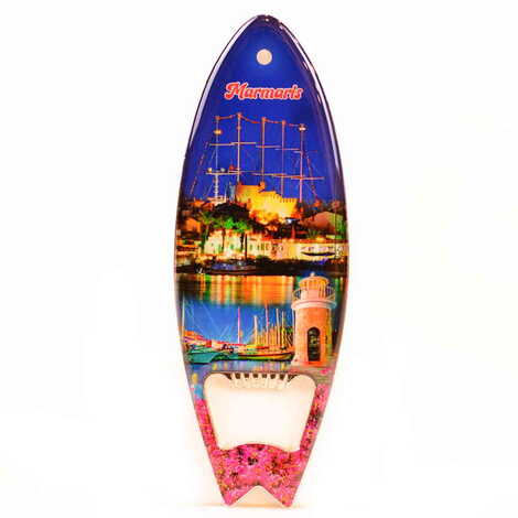 Toptan Marmaris Temalı Myros Metal Sörf Açacak Magnet 128x45 mm - 4