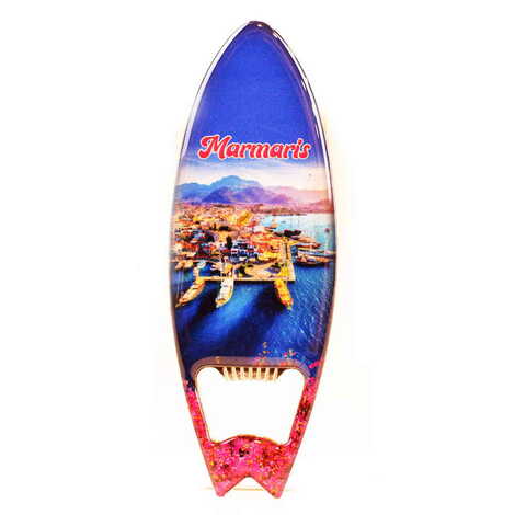 Toptan Marmaris Temalı Myros Metal Sörf Açacak Magnet 128x45 mm - 5