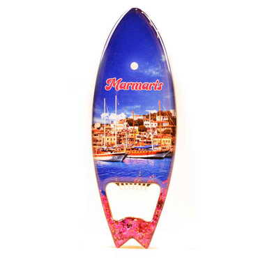 Toptan Marmaris Temalı Myros Metal Sörf Açacak Magnet 128x45 mm - 6