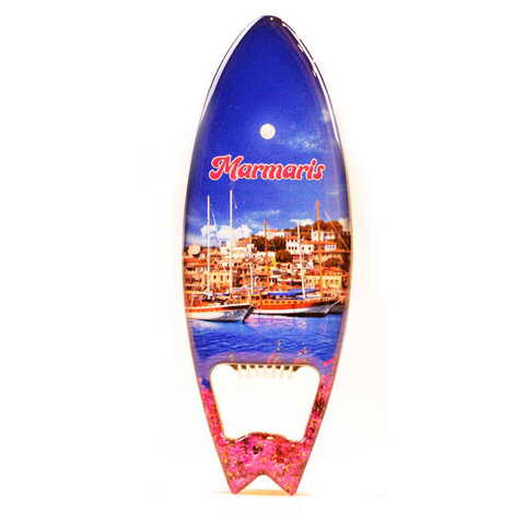 Toptan Marmaris Temalı Myros Metal Sörf Açacak Magnet 128x45 mm - 6