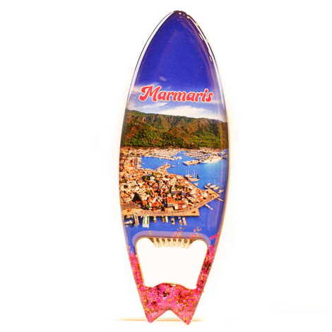 Toptan Marmaris Temalı Myros Metal Sörf Açacak Magnet 128x45 mm - 7