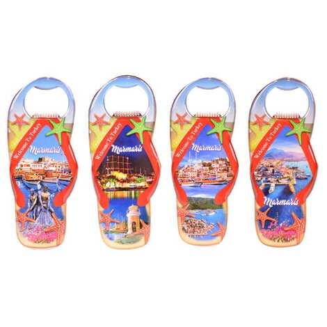 Toptan Marmaris Temalı Myros Metal Terlik Açacak Magnet 110x45 mm - 3