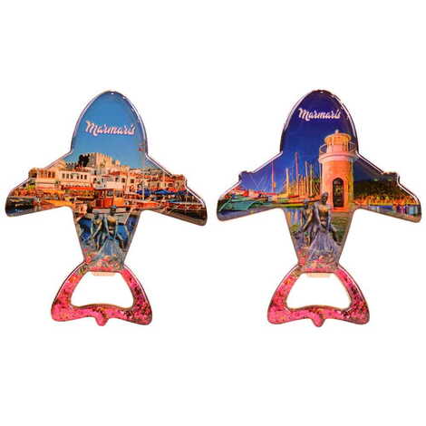 Toptan Marmaris Temalı Myros Metal Uçak Açacak Magnet 105x89 mm - 3