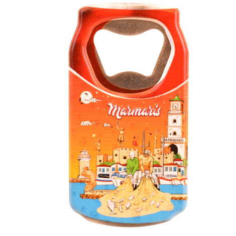 Toptan Marmaris Temalı Myros Teneke Kutu Açacak Magnet 43x80 mm - 3