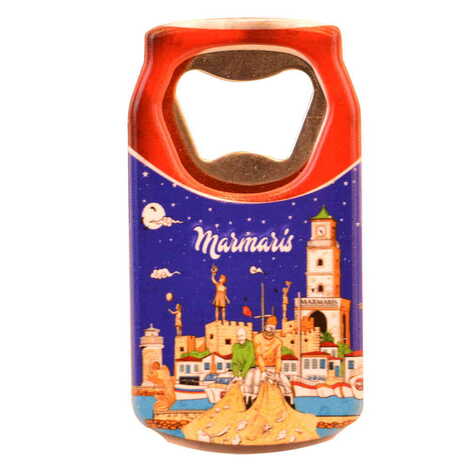 Toptan Marmaris Temalı Myros Teneke Kutu Açacak Magnet 43x80 mm - 4
