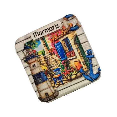 Marmaris Temalı Myros Yöresel Polyester Magnet - 18
