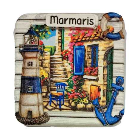 Marmaris Temalı Myros Yöresel Polyester Magnet - 16
