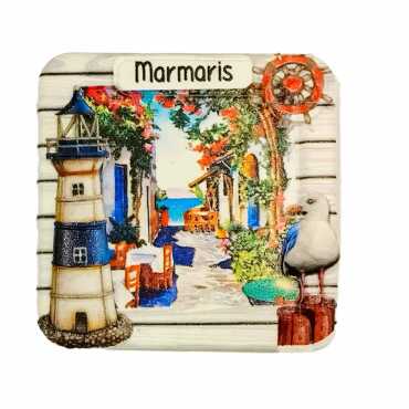 Marmaris Temalı Myros Yöresel Polyester Magnet - Myros