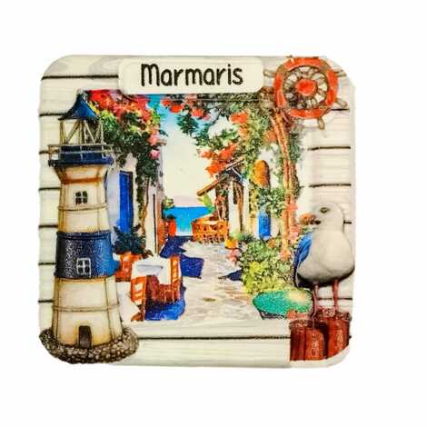 Marmaris Temalı Myros Yöresel Polyester Magnet - 1