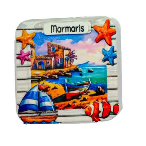 Marmaris Temalı Myros Yöresel Polyester Magnet - 9