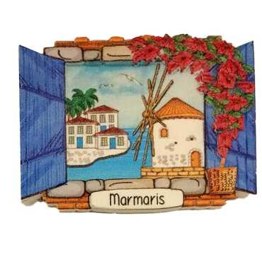 Marmaris Temalı Myros Yöresel Polyester Magnet - 7