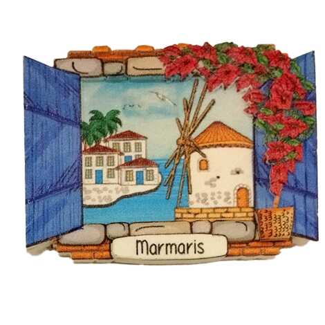 Marmaris Temalı Myros Yöresel Polyester Magnet - 7