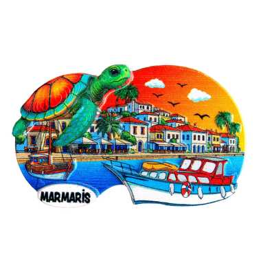 Marmaris Temalı Myros Yöresel Polyester Magnet - 2