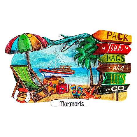 Marmaris Temalı Myros Yöresel Polyester Magnet - 23