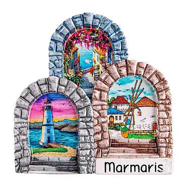 Marmaris Temalı Myros Yöresel Polyester Magnet - 26