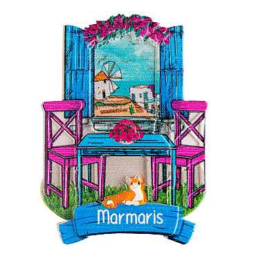 Marmaris Temalı Myros Yöresel Polyester Magnet - 27