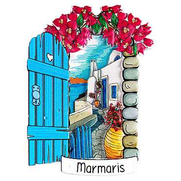 Marmaris Temalı Myros Yöresel Polyester Magnet - 28